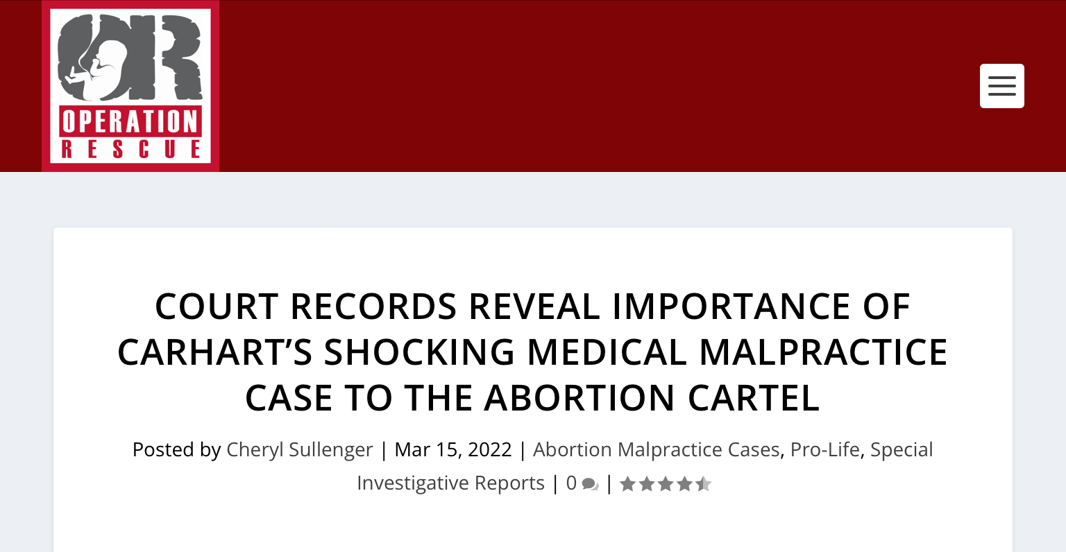 Court Records Reveal Importance of Carhart’s Shocking Medical Malpractice Case to the Abortion Cartel